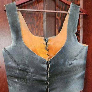 Handmade Distressed Leather Bodice Vest